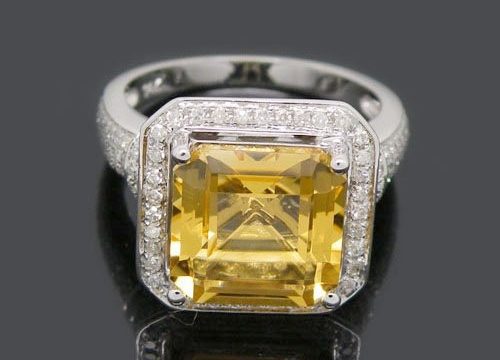 Free-Shipping-Solid-14Kt-Jewelry-White-Gold-6-42Ct-VS-Diamond-Citrine-Ring-Amazing-Fancy